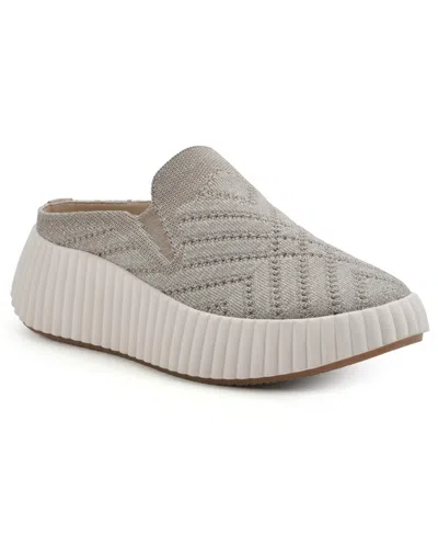 White Mountain Women's Dystant Slip On Platform Sneakers In Gold,fabric