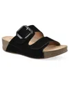 White Mountain Women's Fearful Slip-on Wedge Sandals In Black