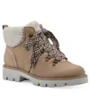 White Mountain Women's Gloving Hiker Lace Up Booties In Beach Wood Suede