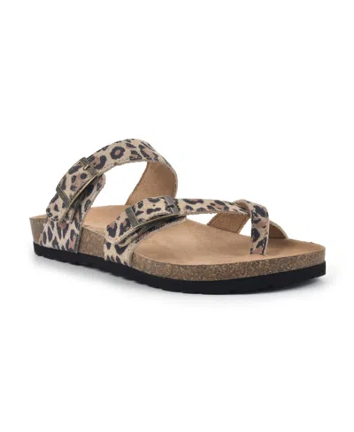 White Mountain Women's Gracie Footbed Sandals In Natural,e-print,leather