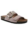 White Mountain Women's Granitas Round Toe Flat Sandals In Blush Pink Suede