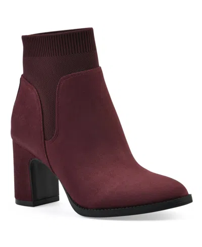 White Mountain Women's Grapery Heeled Booties In Cordovan Fabric