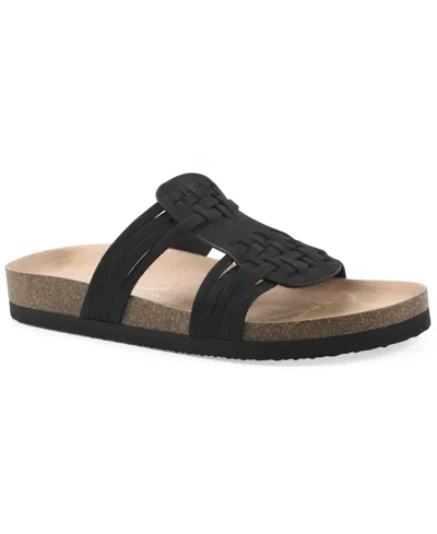 White Mountain Women's Halicore Footbed Sandals In Black