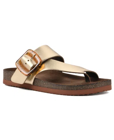 White Mountain Harley Sandal In Gold
