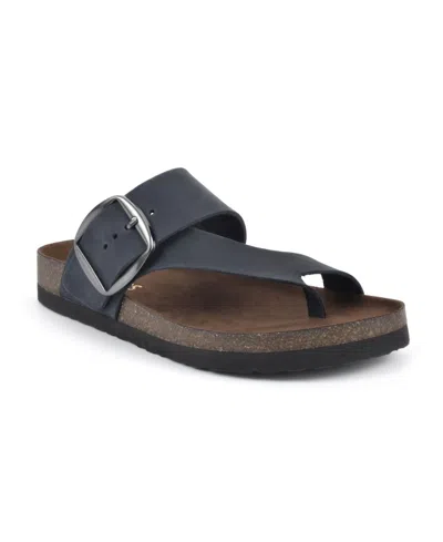 White Mountain Women's Harley Footbed Sandals In Navy,leather