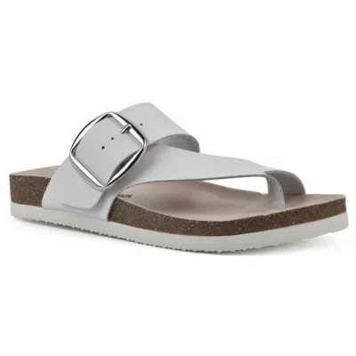 White Mountain Women's Harley Footbed Sandals In White,leather