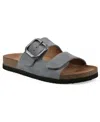 White Mountain Women's Hayloft Round Toe Flat Sandals In Blue Raspberry Suede
