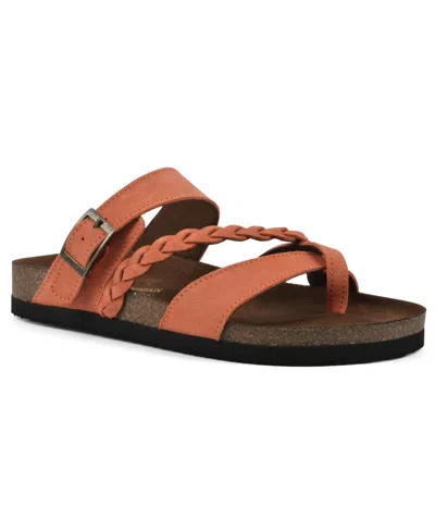 White Mountain Women's Hazy Footbed Sandals In Aperol Spritz Leather