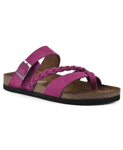 White Mountain Women's Hazy Footbed Sandals In Purple Rain Leather