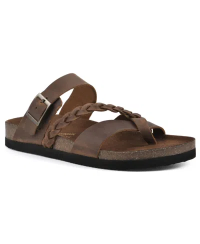 White Mountain Women's Hazy Footbed Sandals In Whiskey Leather