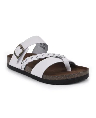 White Mountain Women's Hazy Footbed Sandals In White