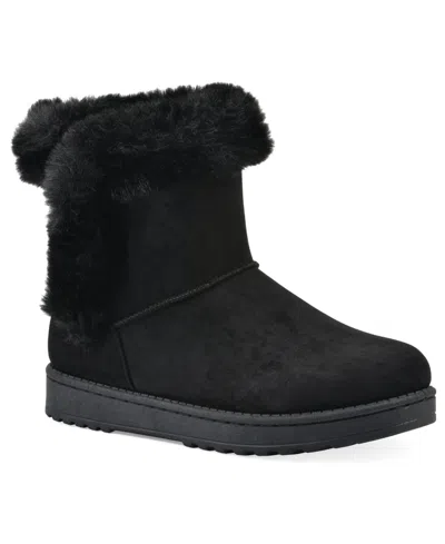 White Mountain Women's Incher Faux Fur-lined Booties In Black