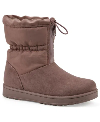 White Mountain Women's Issy Faux Fur-lined Booties In Brown