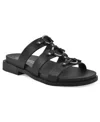 White Mountain Women's Koala Slip-on Flat Sandals In Black Smooth