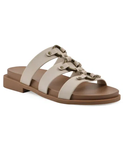 White Mountain Women's Koala Slip-on Flat Sandals In Eggshell Smooth