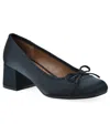 White Mountain Women's Lately Block Heel Pumps In Midnight Blue Shimmer Fabric