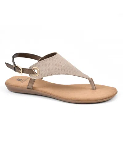 White Mountain Women's London Thong Flat Sandals In Taupe,hc Smooth