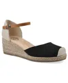 White Mountain Women's Maintain Espadrille Wedge Sandals In Black Fabric