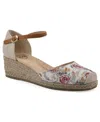 White Mountain Women's Maintain Espadrille Wedge Sandals In Blush Fabric