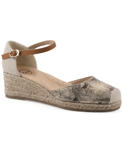 White Mountain Women's Maintain Espadrille Wedge Sandals In Gold