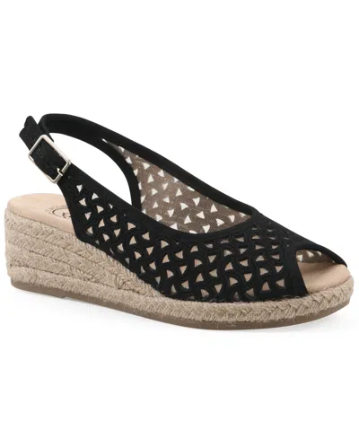 White Mountain Women's Maize Espadrille Wedge Sandals In Black