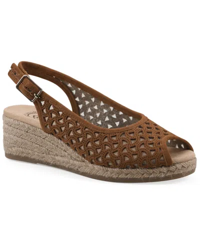 White Mountain Women's Maize Espadrille Wedge Sandals In Brown