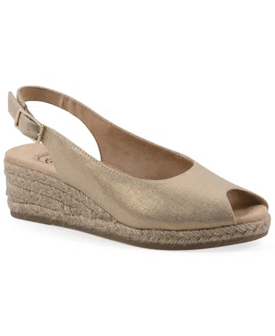 White Mountain Women's Maize Espadrille Wedge Sandals In White