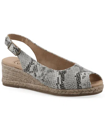 White Mountain Maize Espadrille Wedge Sandal In Gray