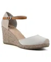 White Mountain Women's Maintain Espadrille Wedge Sandals In Natural,fabric