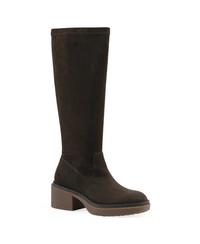 White Mountain Women's Marcella Tall Shaft Block Heel Boots In Brown