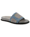 White Mountain Women's Maxim Round Toe Flat Sandals In Dusty Teal Lavender Multi Fabric