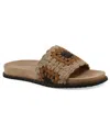 White Mountain Women's Maxim Round Toe Flat Sandals In Tan Multi Fabric