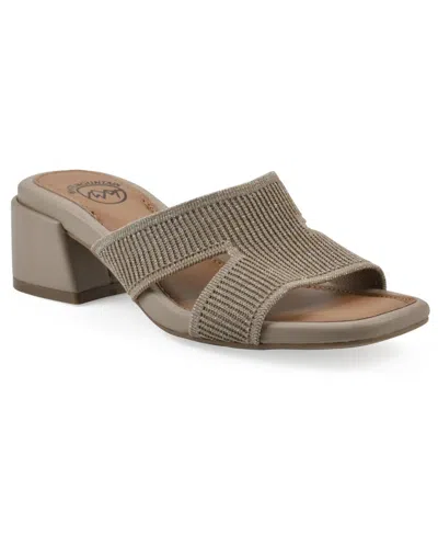 White Mountain Women's Milled Round Toe Dress Sandals In Gold Fabric