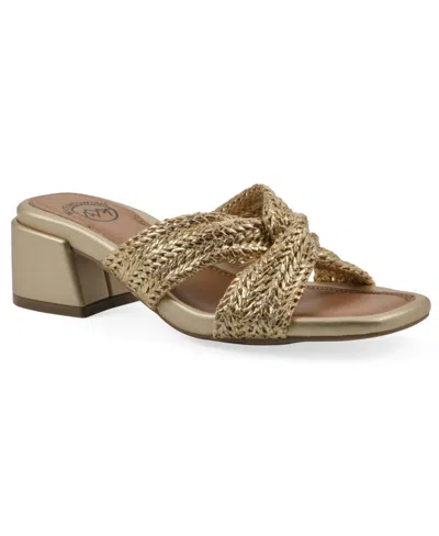 White Mountain Women's Mills Round Toe Dress Sandals In Gold