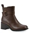 White Mountain Women's Narrows Heeled Booties In Mocha Burnished Smooth