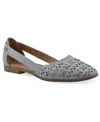 White Mountain Women's Nobler Pointed Toe Flats In Blue Raspberry Burnished Smooth