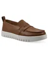 White Mountain Women's Nonna Round Toe Penny Loafers In Dark Tan Burnished Smooth
