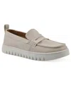 White Mountain Women's Nonna Round Toe Penny Loafers In Eggshell Burnished Smooth