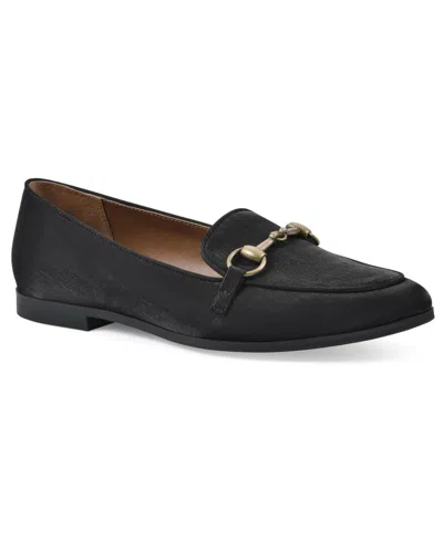 White Mountain Women's Nooks Loafers In Black Shimmer Fabric