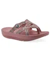 White Mountain Women's Rip Round Toe Flat Sandals In Blush Floral Print