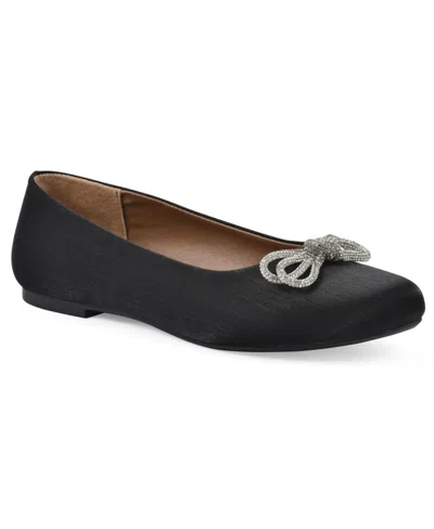 White Mountain Women's Sashimi Ballet Flats In Black Shimmer Fabric