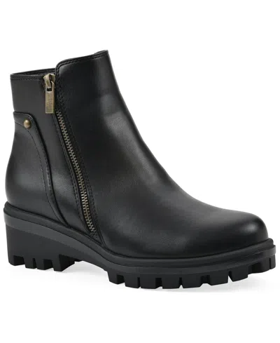 White Mountain Women's Tahj Lug Sole Booties In Black