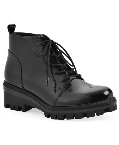 White Mountain Women's Tariq Lug Sole Lace-up Booties In Black