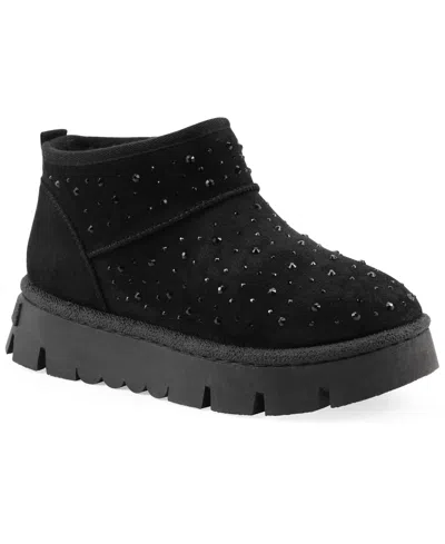 White Mountain Women's Tomas Faux Fur Bootie In Black