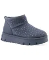 White Mountain Women's Tomas Faux Fur Bootie In Blue