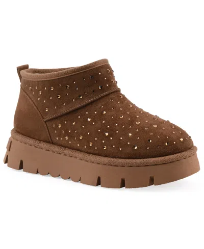 White Mountain Women's Tomas Faux Fur Bootie In Brown
