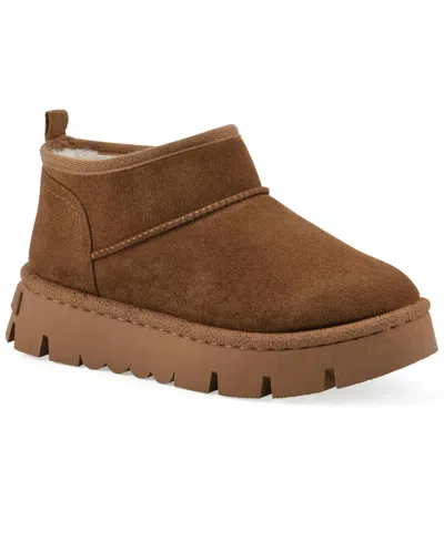 White Mountain Women's Toree Faux Fur Booties In Brown