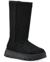 White Mountain Women's Tripp Faux Fur Tall Shaft Boot In Black