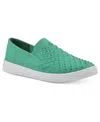 White Mountain Upbring Slip On Sneakers In Classic Green Fabric