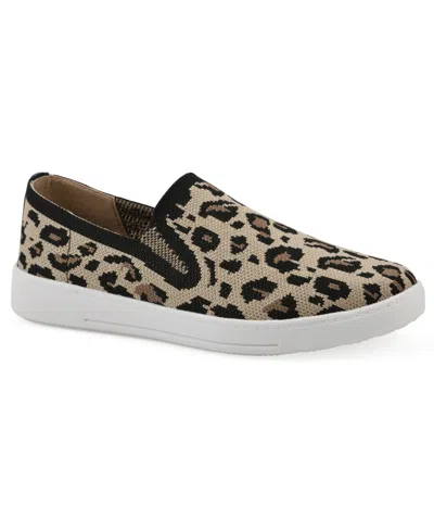 White Mountain Women's Upstay Slip-on Sneaker Flats In Leopard Fabric